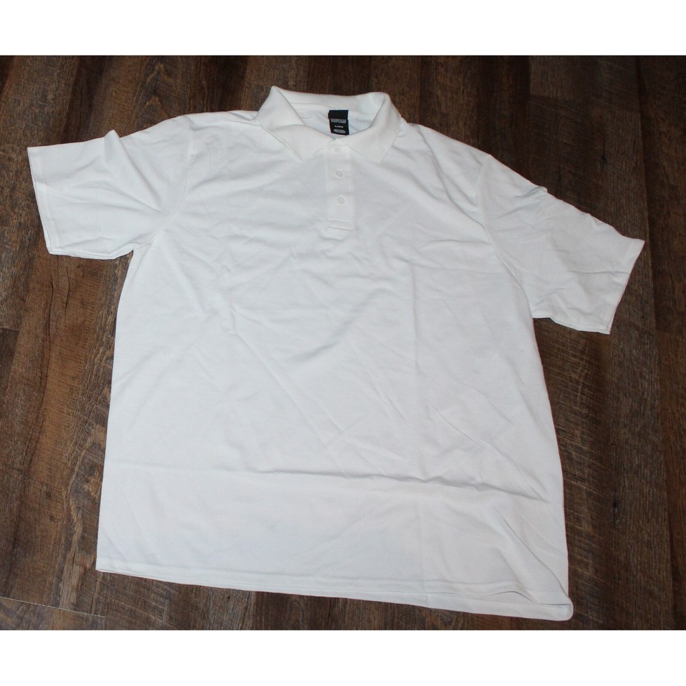Hanes Men's white polo shirt size XL NEW